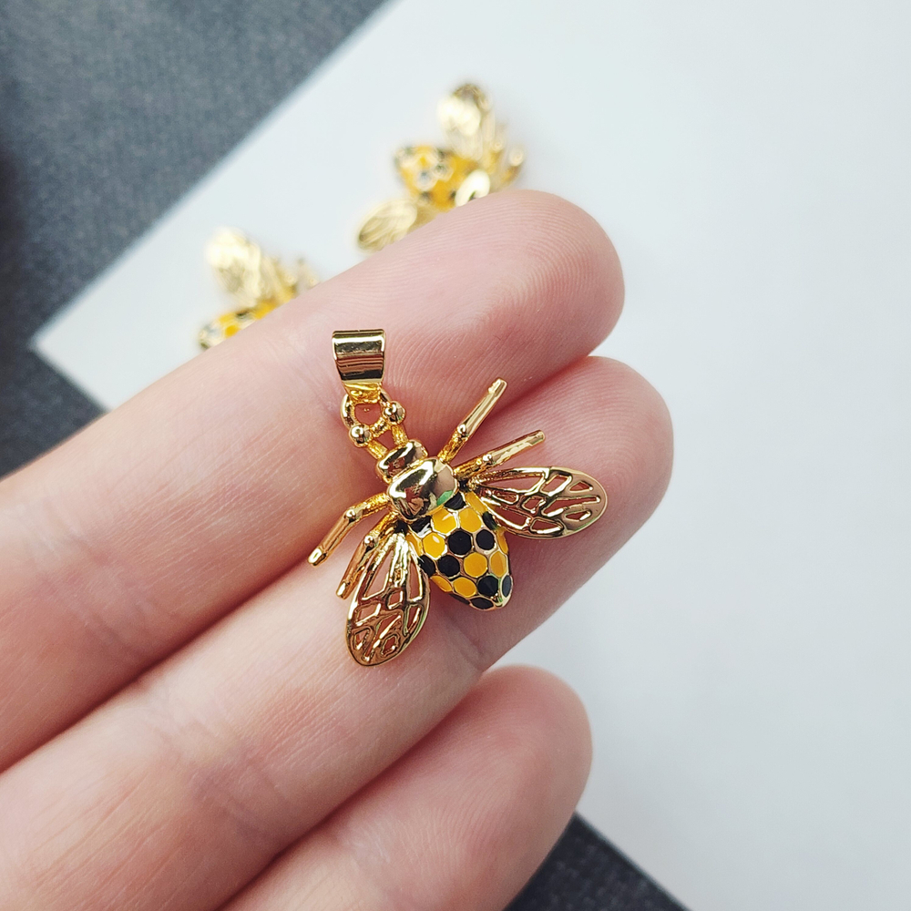 Подвеска, пчела, позолота, размер 20×22мм, фурнитура люкс, штучно