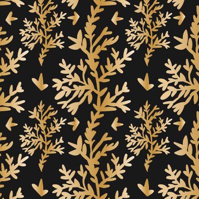 Бесшовный принт c зимней ботаникой