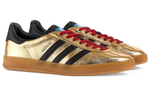 Adidas x GUCCI Gucci Gazelle leather low-cut lace-up fashion sneakers women's gold