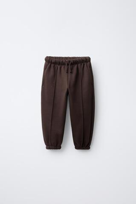 ZARA БРЮКИ BALLOON ИЗ ПОЛАРФЛИСА, ШОКОЛАДНЫЙ