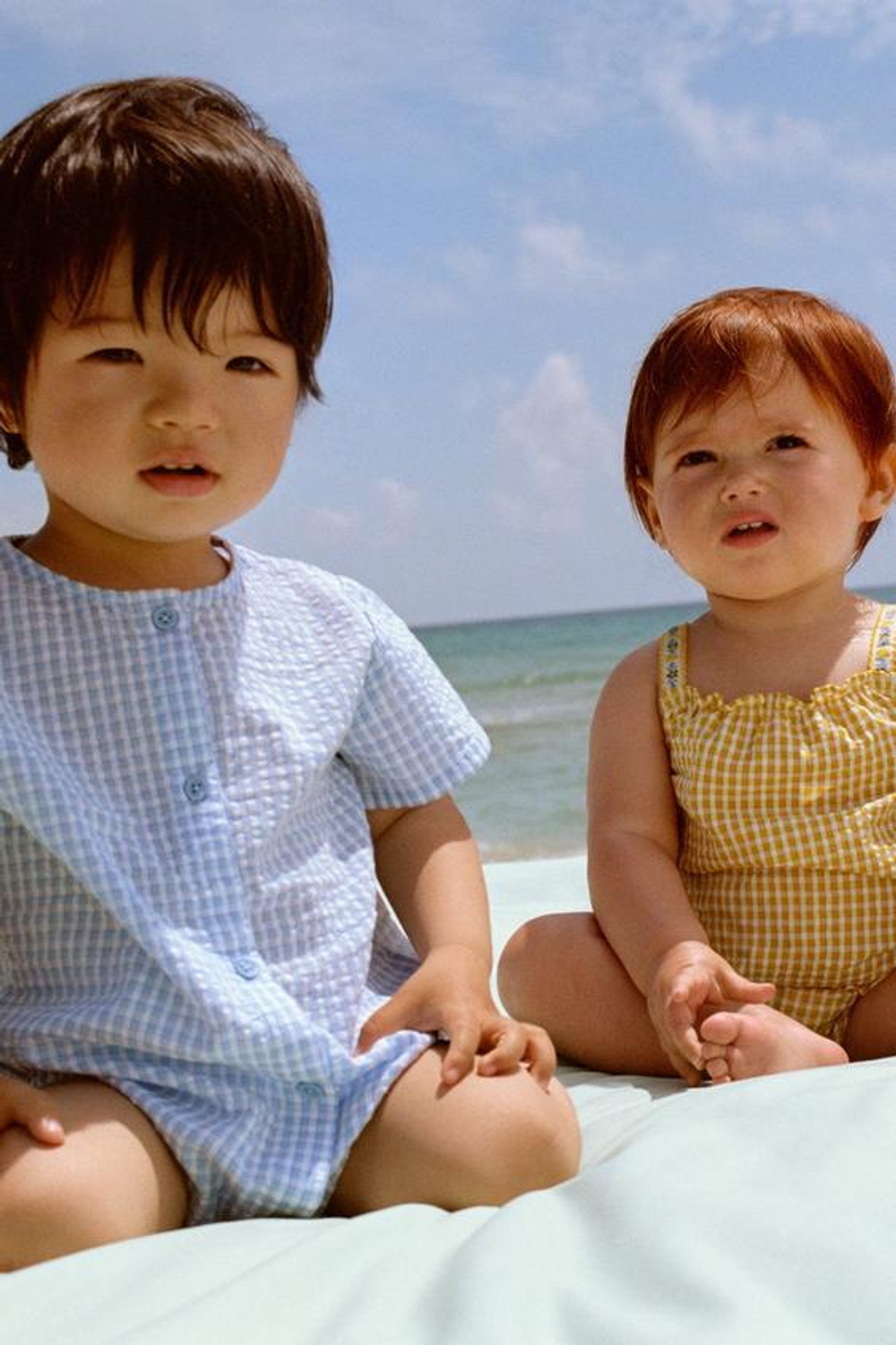 ZARA КОМБИНЕЗОН В КЛЕТКУ ВИШИ, ЖЕЛТЫЙ