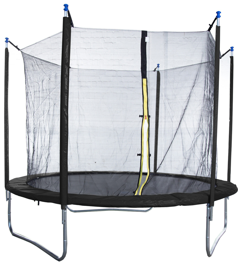 Батут с лестницей и внутренней сеткой 305 см черный
