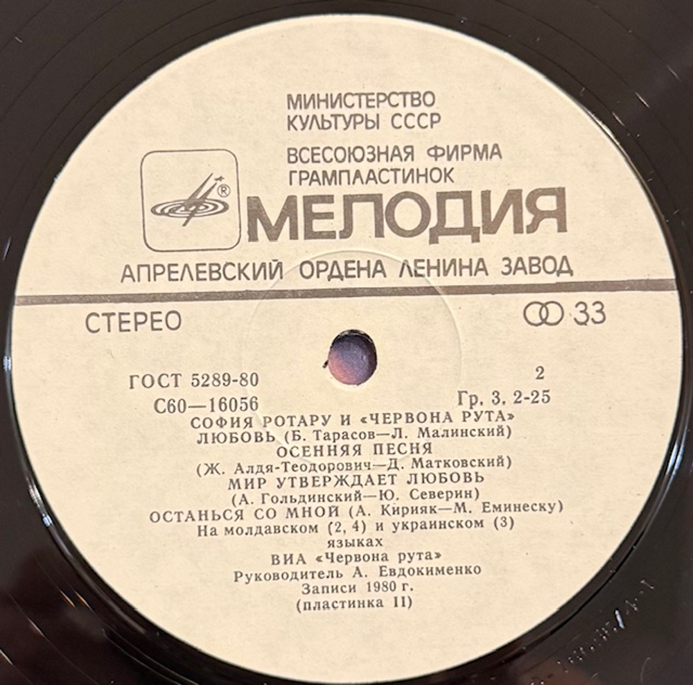 Виниловая пластинка София Ротару – Где ты, любовь моя (Мелодия) LP