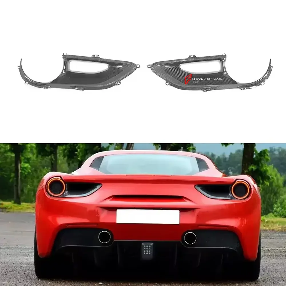 Карбоновые накладки на задние фонари на замену для Ferrari 488 GTB Spider 2015-2020 Феррари