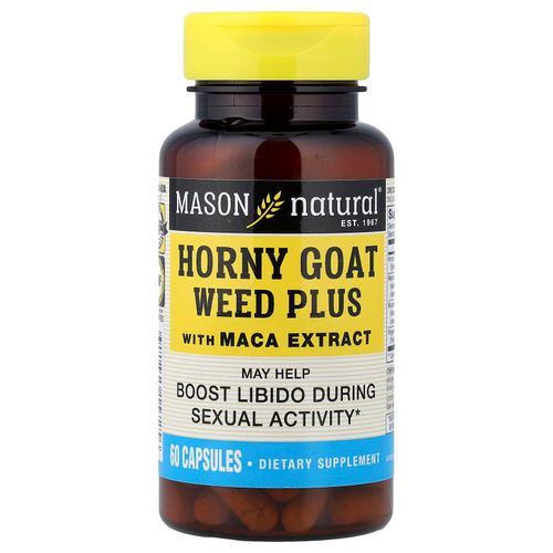 Mason Natural, горянка крупноцветковая, с экстрактом маки, 60 капсул