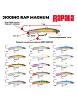 Балансир для зимней рыбалки RAPALA Jigging Rap Magnum 07 /CHB/ 7см, 32гр.