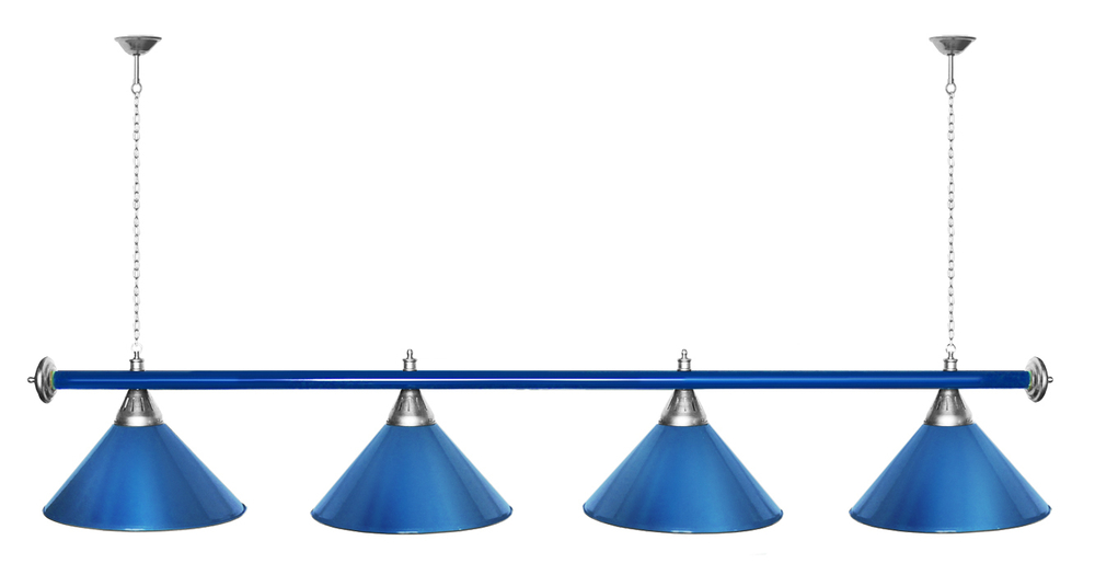 Лампа STARTBILLIARDS 4 пл. (плафоны зеленые,штанга зеленая,фурнитура золото)