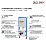 Инсталляция Grossman 900.K31.01.000 для унитаза без клавиши смыва