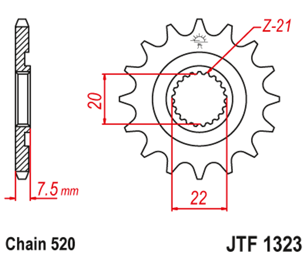 Звезда ведущая JTF1323.14SC, JT