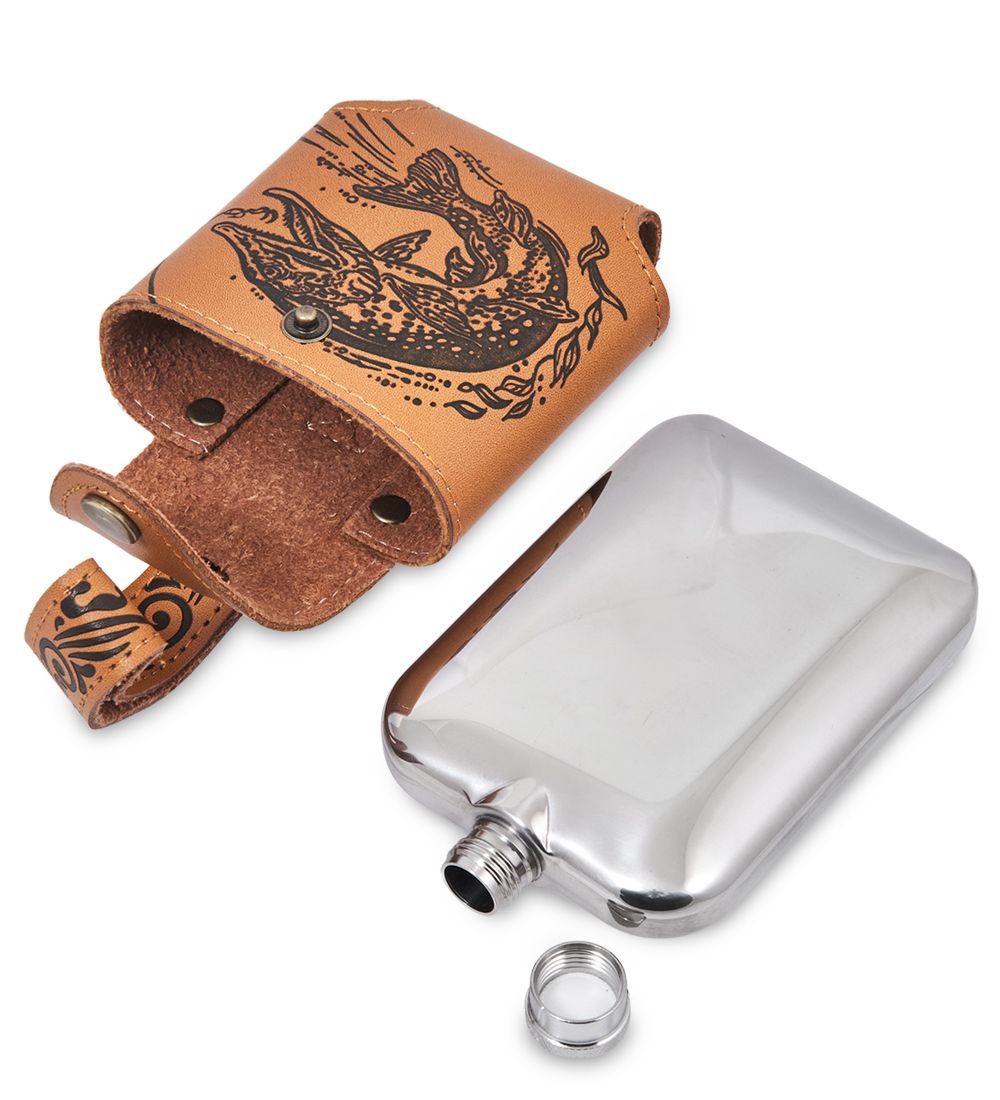 GT-93 Фляжка в чехле «Лучший рыбак» 200 мл