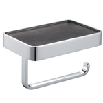 Держатель для туалетной бумаги с полкой WONZON & WOGHAND, Хром (WW-9536)