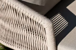 "Верона" лаунж-зона 5-местная плетеная из роупа (веревки), каркас алюминиевый белый, роуп бежевый