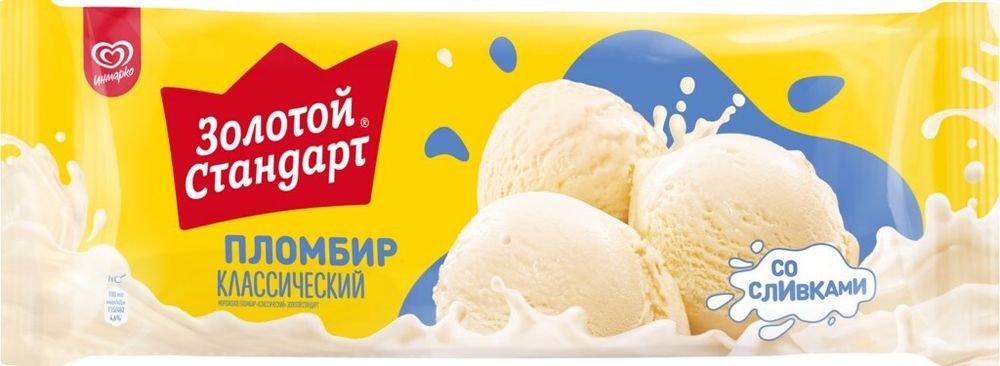 Мороженое Золотой Стандарт, пломбир, 990 гр