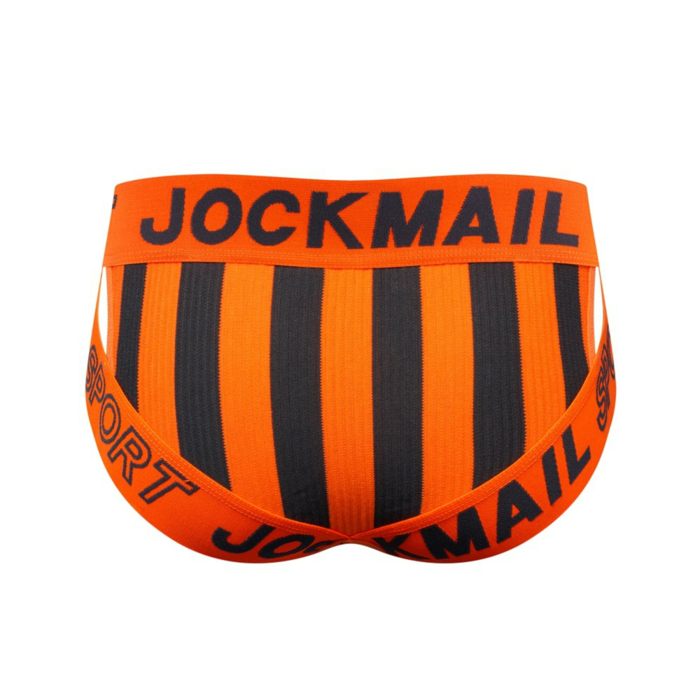Мужские трусы брифы оранжевые с вырезами по бокам JOCKMAIL JM2026-21