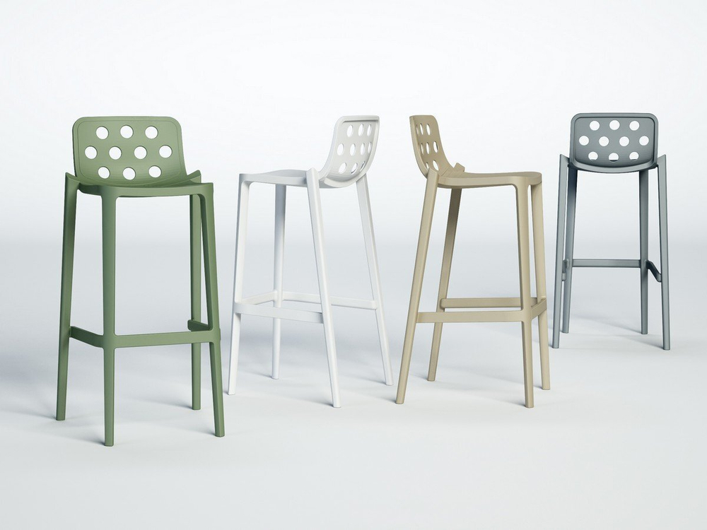 Стул пластиковый барный Gaber Isidoro 76, серый