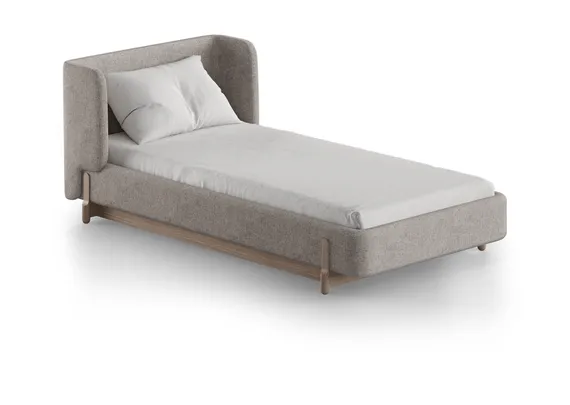 Кровать с подъемным механизмом Basic, 90х200 см (бежевый, рогожка)