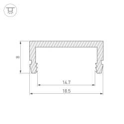 Профиль ARH-CH15-2000 ANOD (Arlight, Алюминий) 027088