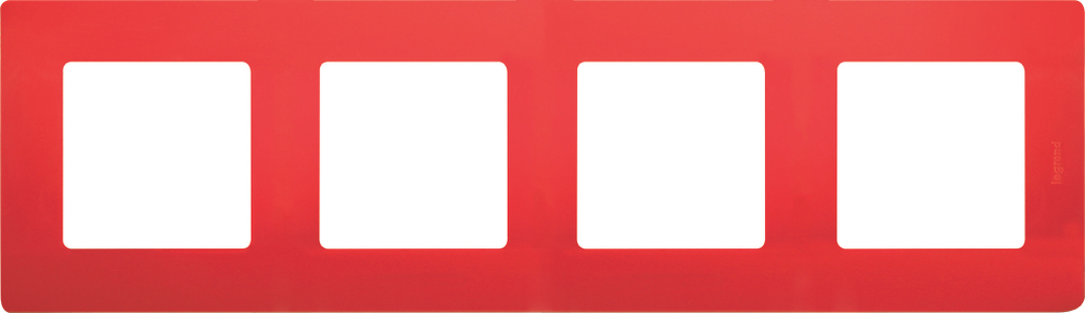 Рамка 4 поста красный ETIKA Legrand