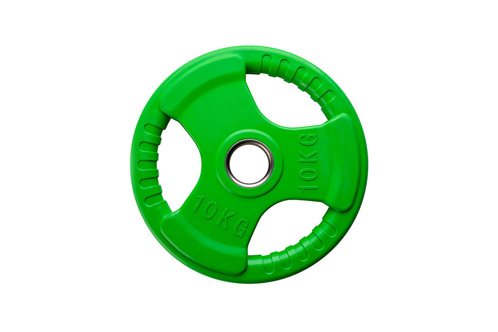 Диск 10 кг обрезиненный (зеленый)