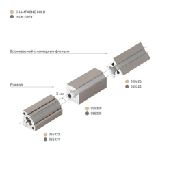 Профиль c экраном SL-KANT-H10-SQUARE-2000 CHAMPAGNE GOLD (Arlight, Алюминий+пластик) 055320