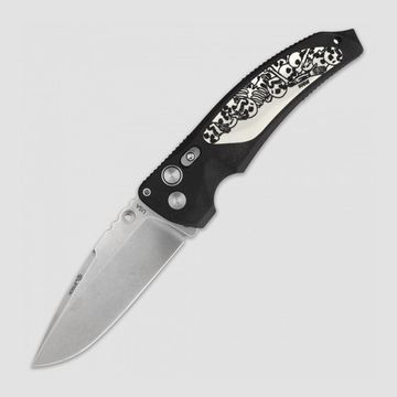 Складной нож HOGUE «EX-03 Stone Tumbled Drop Point Blade» HG/34350TFS c клинком из стали 154CM, рукоять ABS-пластик
