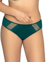 Трусики-бразилиана из эластичного трикотажного полотна с вставками из сетки (Размер: XL) (Цвет: бордовый)