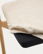 Стул Timons из бежевой синели из массива дуба с натуральной отделкой FSC Mix Credit