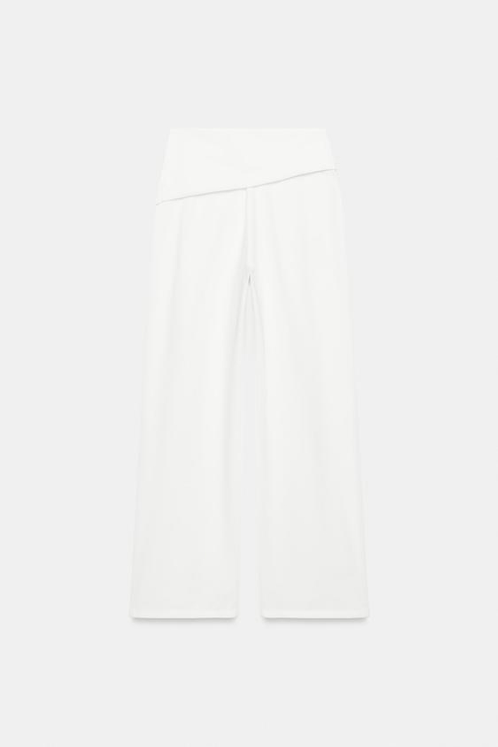 ZARA БРЮКИ С АСИММЕТРИЧНЫМ ПОЯСОМ, ЭКРЮ