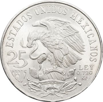 25 песо 1968 Мексика, Летние Олимпийские игры 1968, Мехико