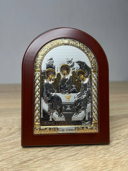 Св. Троица, икона арочная, красное дерево 105х140