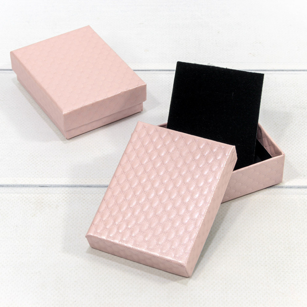 Коробка Ювелирная 9х7х2.8 см Набор 2 шт "Ромбики" (Розовый)