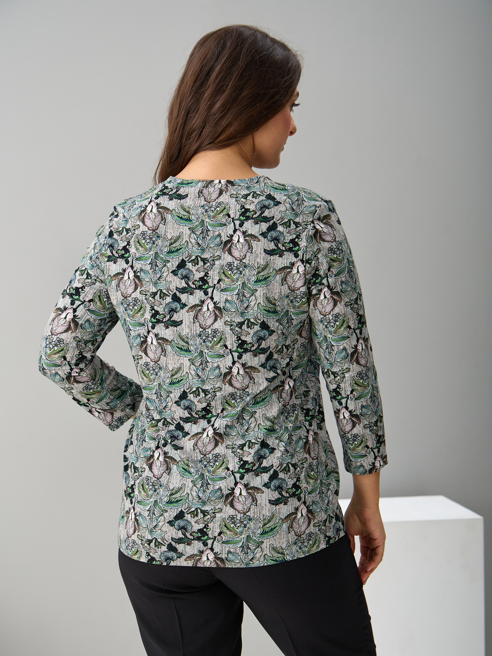 Лонгслив ЛНв-306/меланжорхидея-тропики