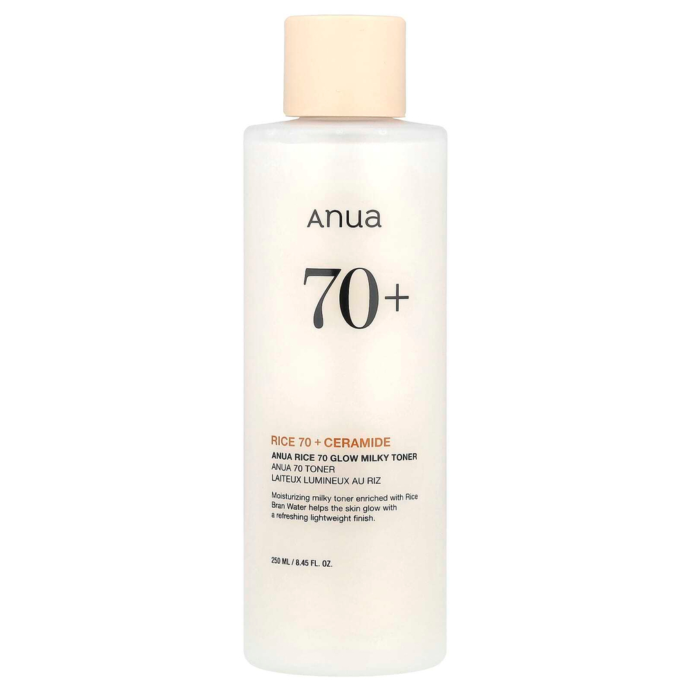Anua, Rice 70 Glow Milky Toner, 250 мл (8,45 жидк. Унции)