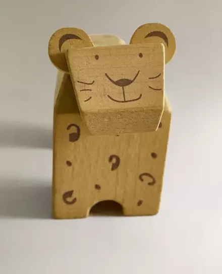 ZARA HOME ДЕРЕВЯННАЯ ИГРУШКА-ГОЛОВОЛОМКА «ГЕПАРД» ДЛЯ ДЕТЕЙ, ЖЕЛТЫЙ