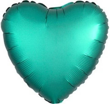 Сердце "Бирюзовое сатин" 46 см