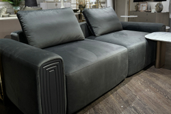 Диван трехместный Турин(Turin)(2 секции) с мех т.серый велюр Colt1003 255x120xx68см Garda Decor