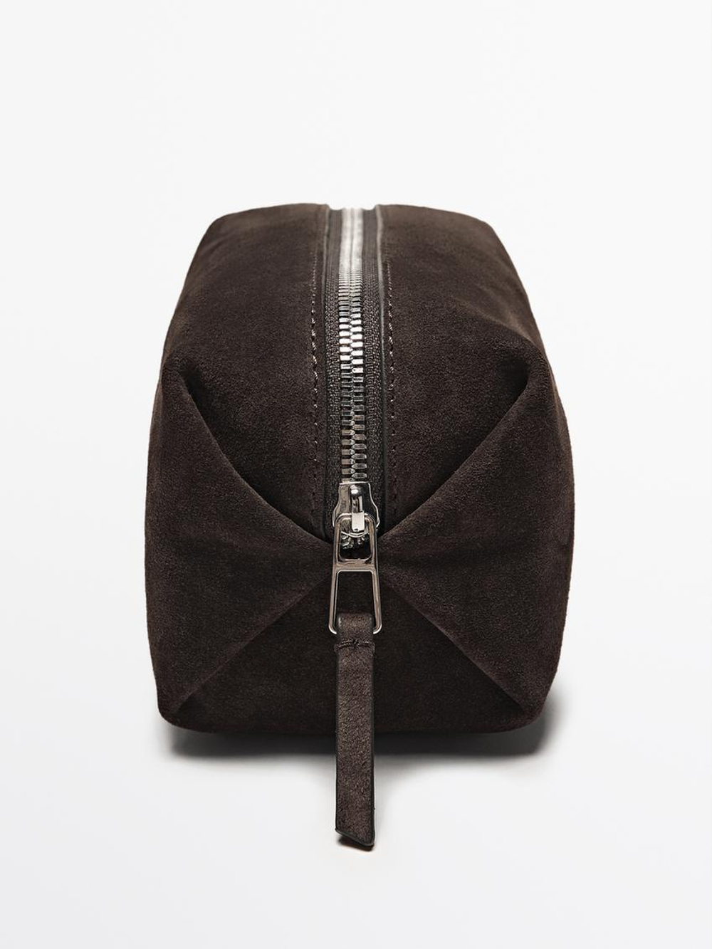 Massimo Dutti Замшевый несессер, коричневый