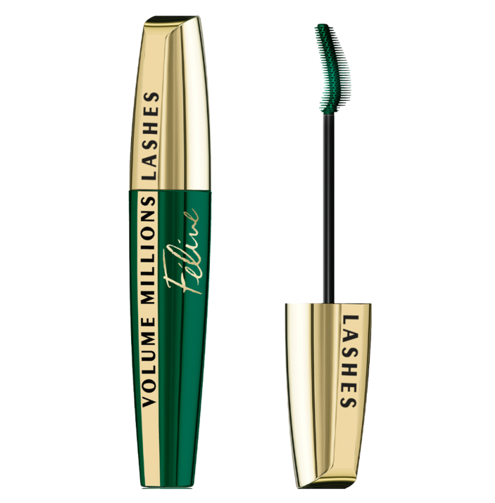 L'Oreal Paris Тушь для ресниц Volume Million Lashes Feline, Объем миллиона ресниц, Взгляд кошки, объем и разделение, Экстра черный, 9,5 мл