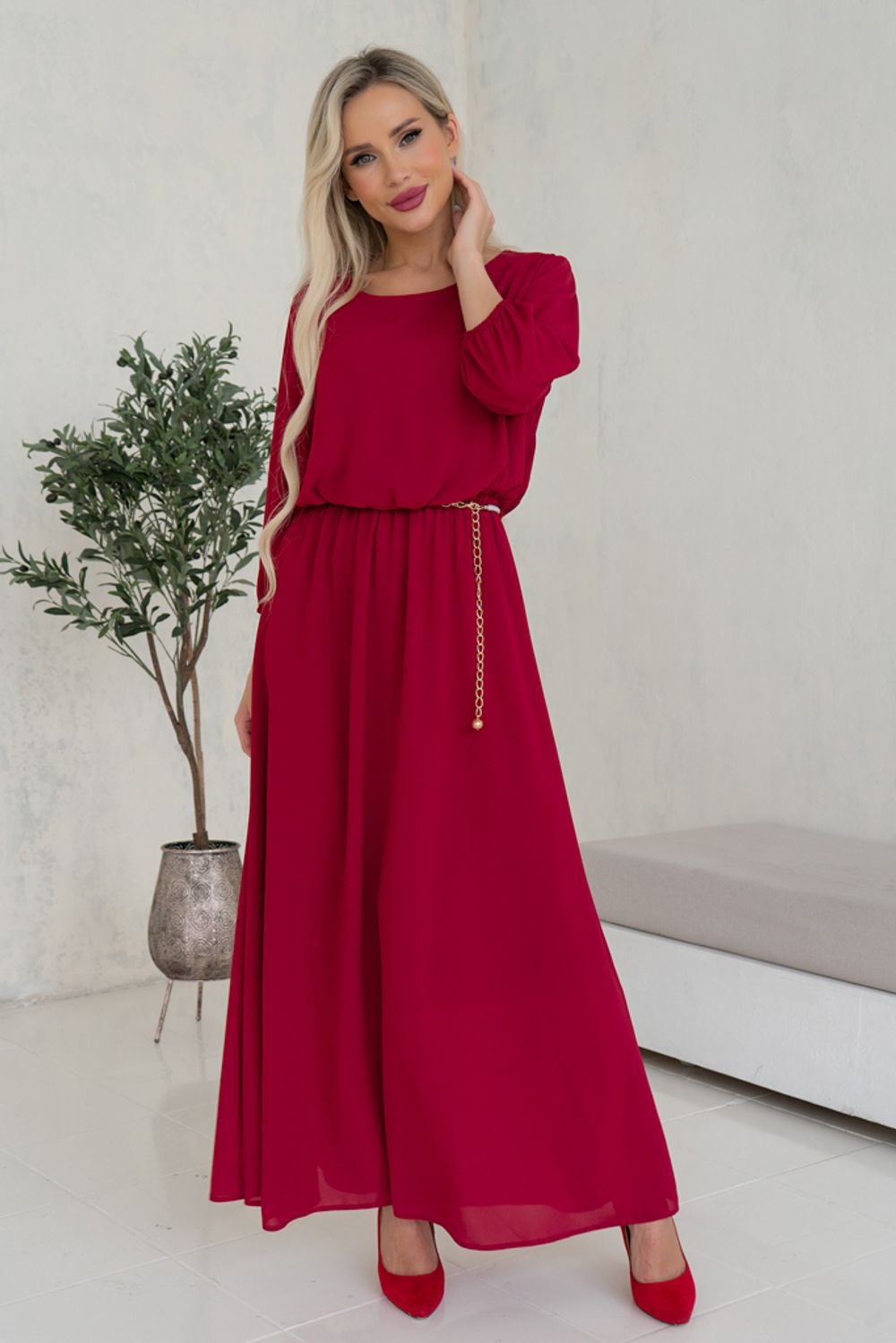 Платье Селеста (брусничный) Р11-1088/3 Nikol