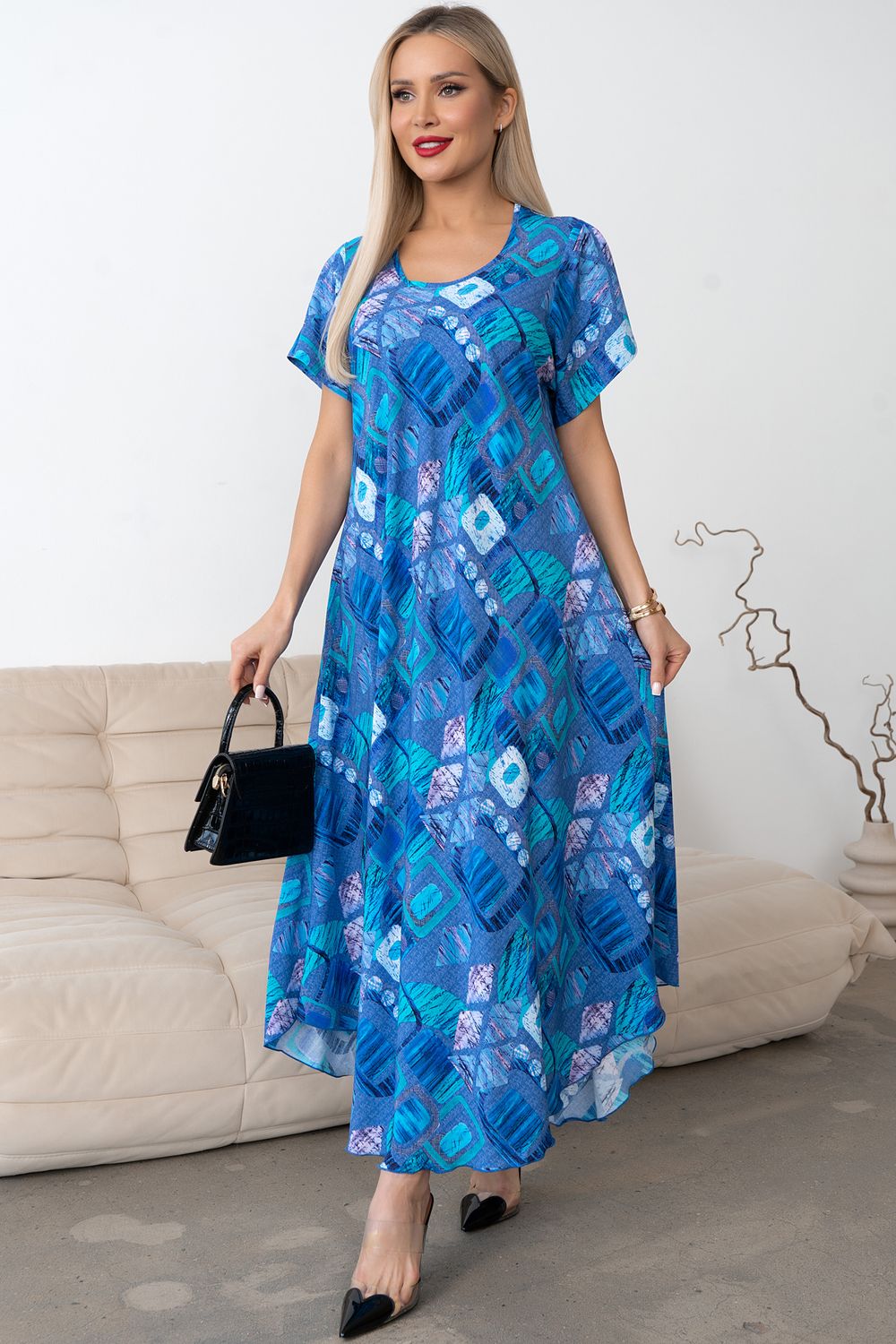 Платье Рада (синий/бирюза) Р11-1166/11 Nikol