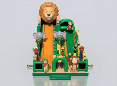 Коммерческий надувной батут «Дикая саванна» 14×9×9 м