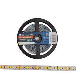 ULS-2835-180LED-m-10mm-IP20-DC24V-17W-m-5M-3000K Гибкая светодиодная лента на самоклеящейся основе. Катушка 5м. в герметичной упаковке. Теплый белый свет3000К. ТМ Uniel