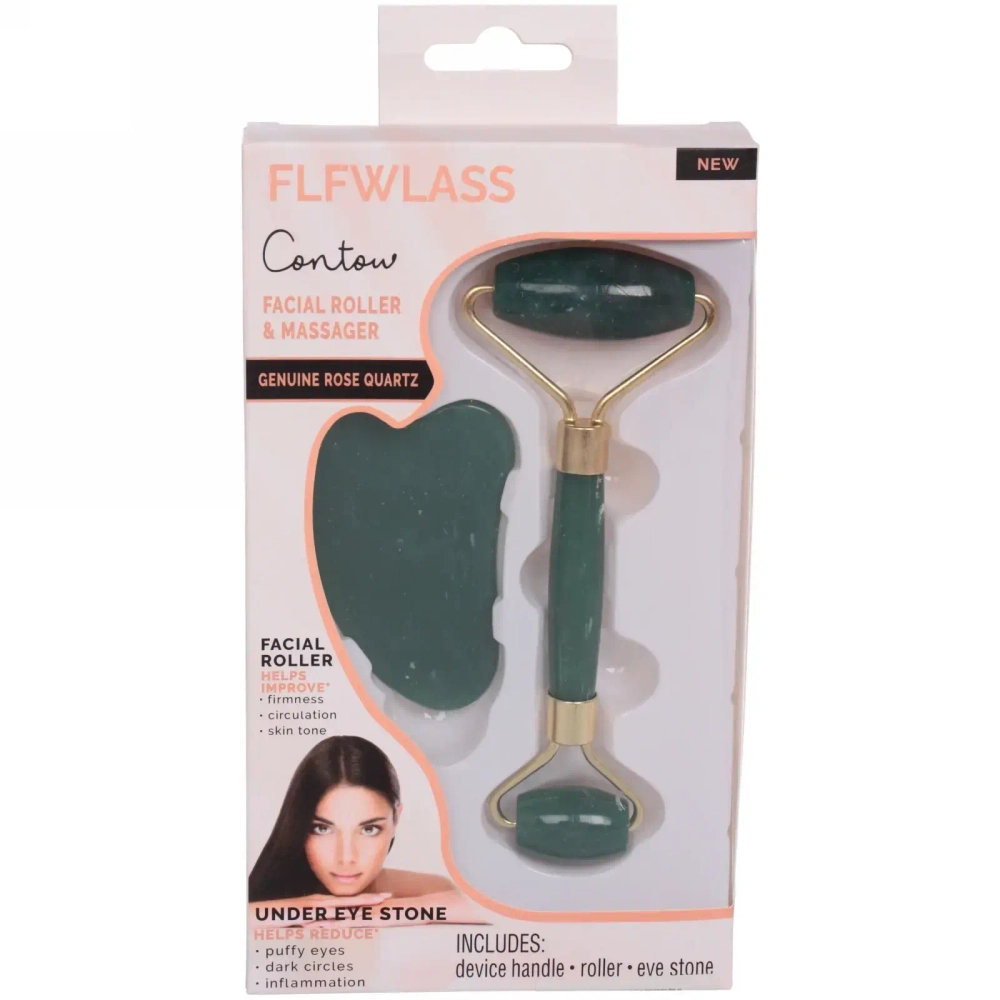 Массажер для лица и шеи декольте и скребок «Gua sha», цвет изумрудный опал