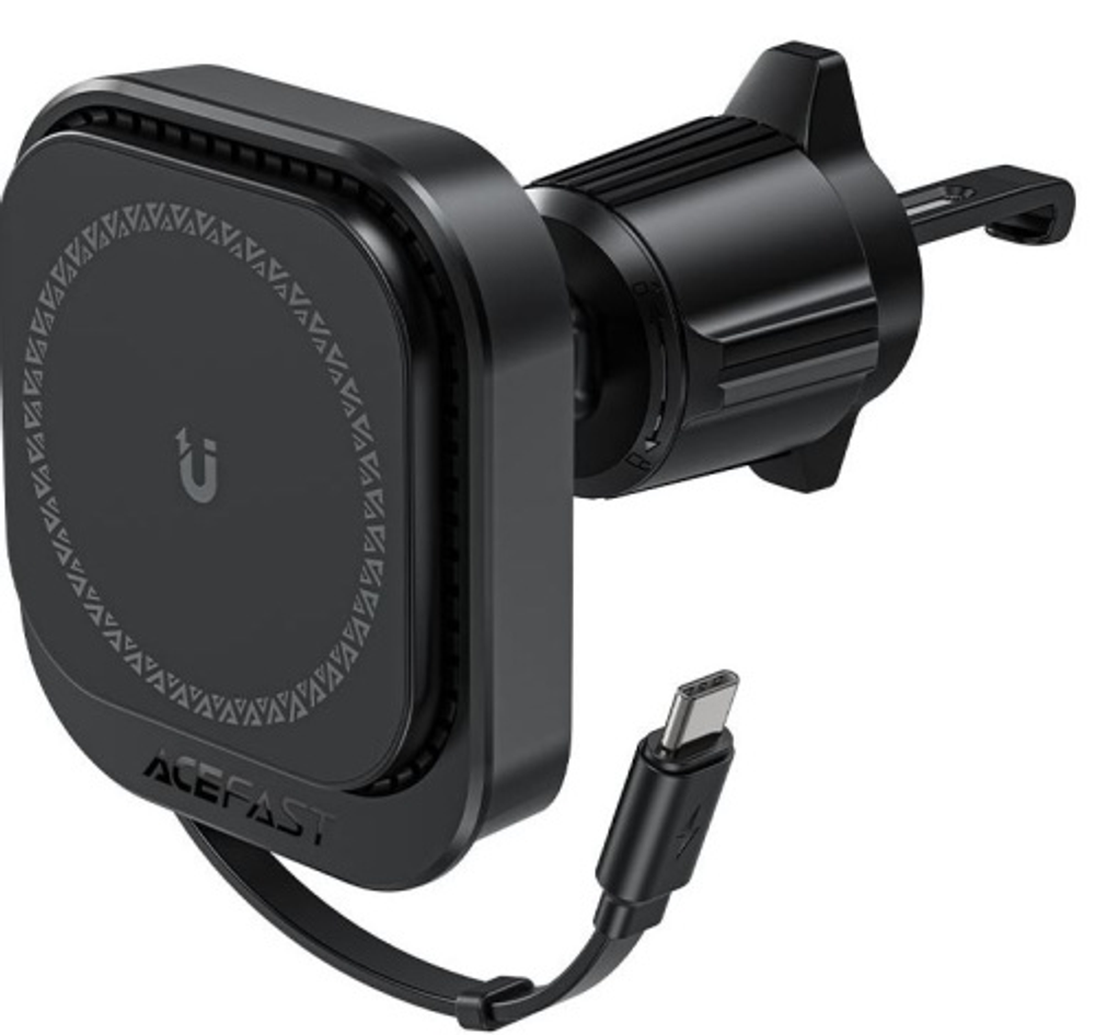 Держатель ACEFAST D32 magnetic wireless charging car holder with retractable cable for air vent