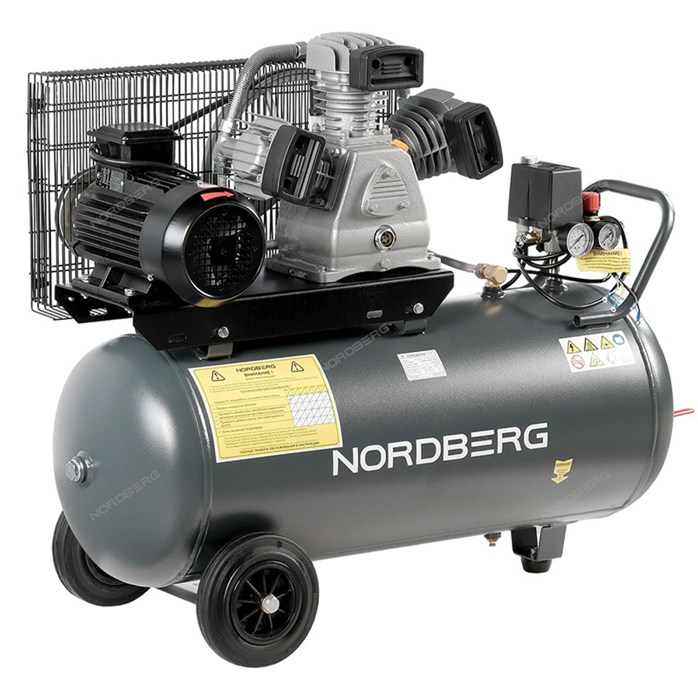 NORDBERG (NCP100/580) Компрессор поршневой с ременной передачей 380В, ресивер 100л, 580л/мин