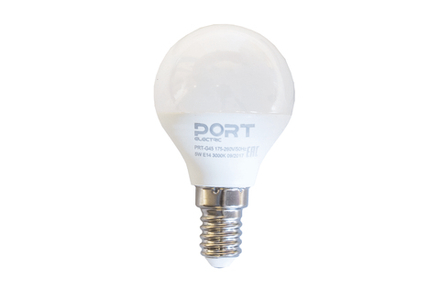 Лампа светодиодная LED матовая Port, E14, G45, 5 Вт, 3000 К, теплый свет