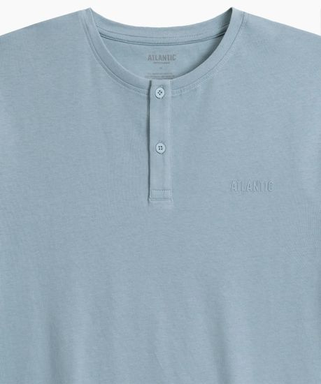 Пижама мужская с коротким рукавом и шортами Atlantic NMP-386, хлопок, голубой + графитовый