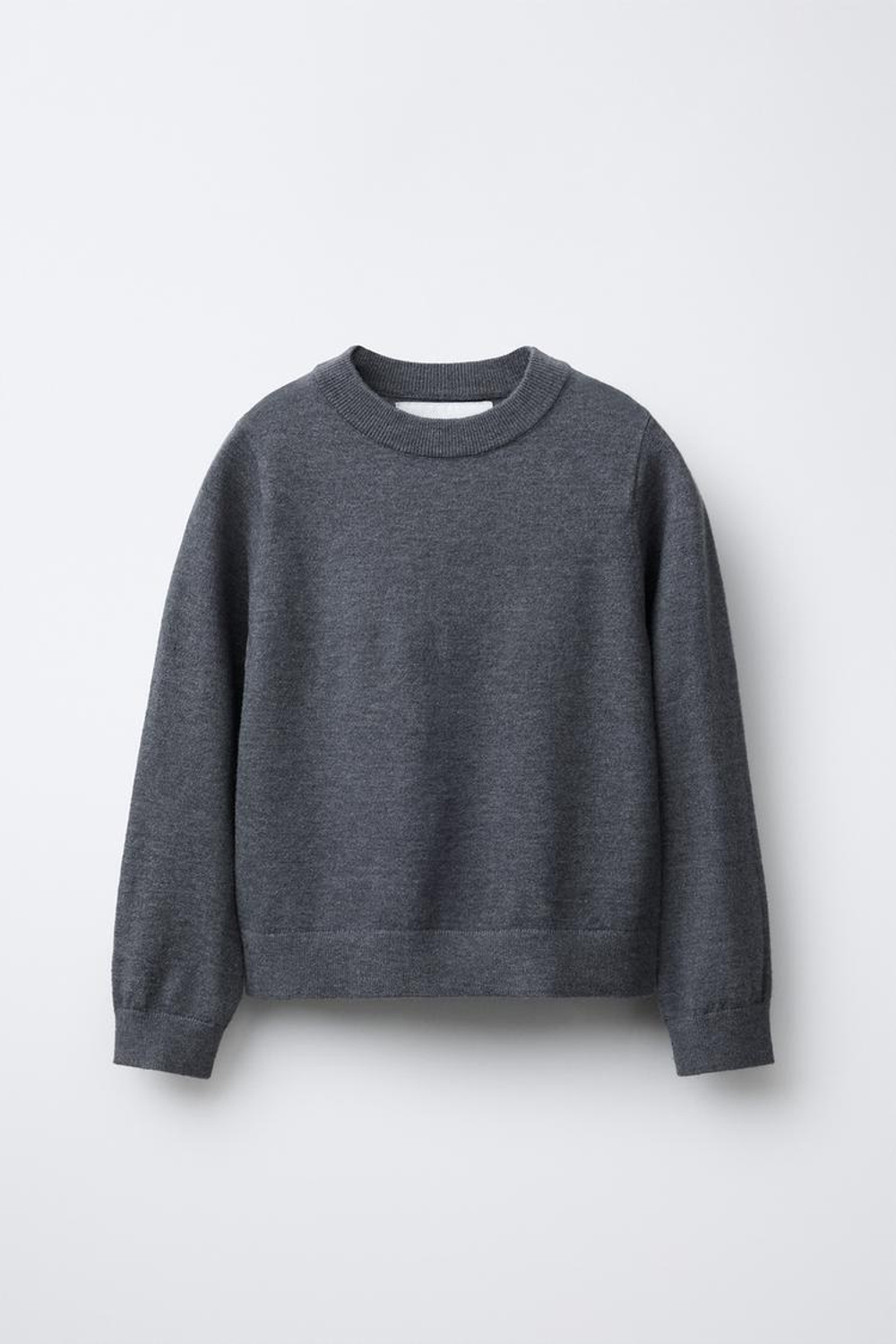 ZARA ТОНКИЙ ТРИКОТАЖНЫЙ СВИТЕР, АНТРАЦИТОВО-СЕРЫЙ