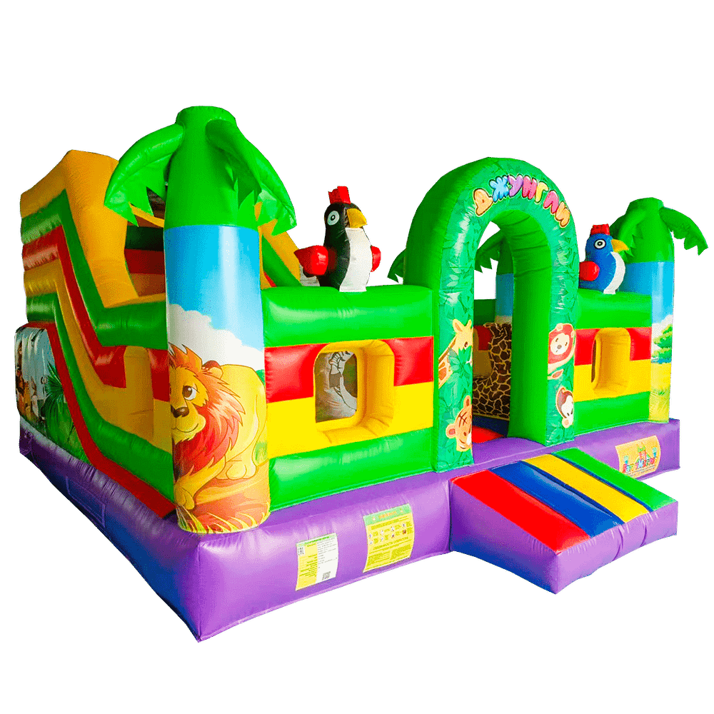 Коммерческий надувной батут «Сафари-джунгли», 5x5x3 м