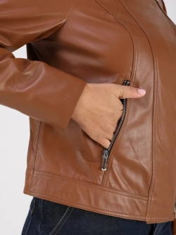 Кожаная куртка демисезонная косуха оверсайз